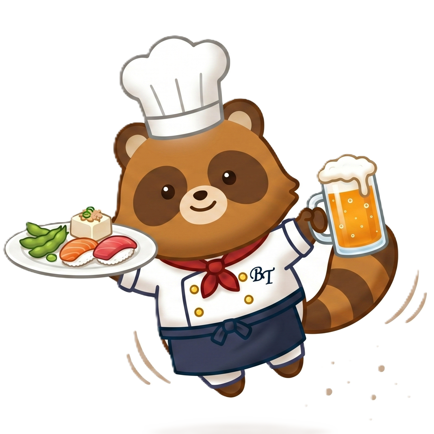 コック姿のたぬきちくん